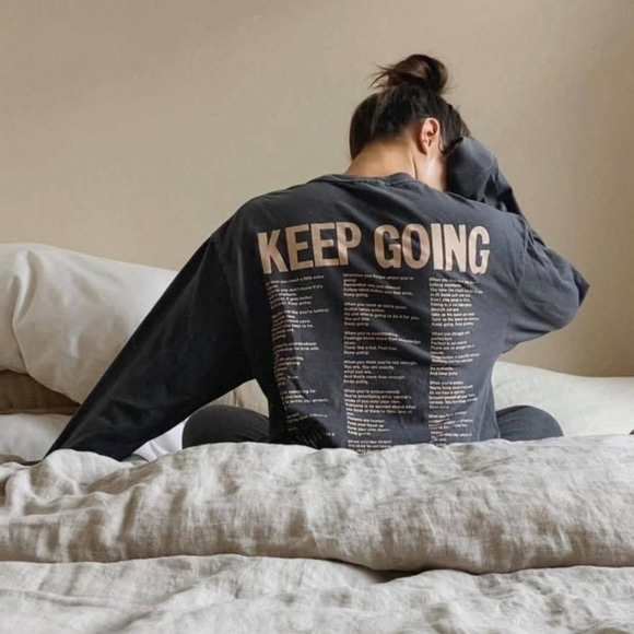 Megan Batoon Gray 'Keep Going' Long Sleeve Shirt - Picture 4 of 6
